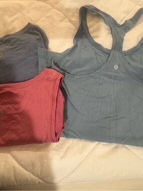 lululemon athletica Blue and Pink Tank Tops size 12